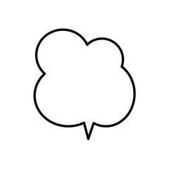 Thought bubble thinking cloud outline vector icon for apps and websites