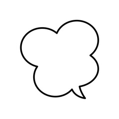 Thought bubble thinking cloud outline vector icon for apps and websites