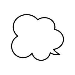 Thought bubble thinking cloud outline vector icon for apps and websites