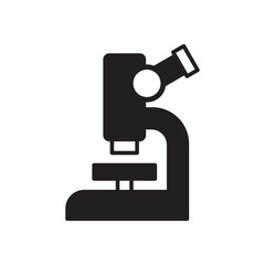 Microscope icon. Microscope observation icon in simple flat outline design. Icon symbol for laboratory, chemistry, research, biology, science, medical and more. Vector illustration.
