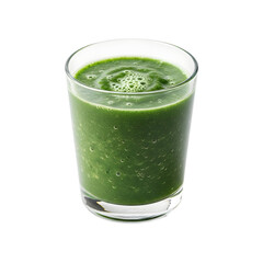 Refreshing Green Smoothie in Glass Cup.