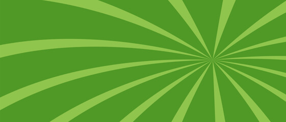 green sunburst and radial lines abstract banner background
