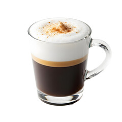 Obraz premium Glass Cup of Espresso with Frothy Milk Foam.
