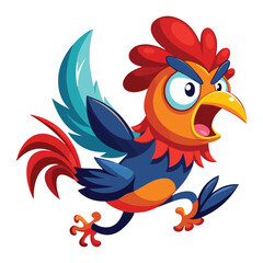 A drawing of a funny vector chicken illustration