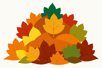 leaf pile texture with multiple autumn tones