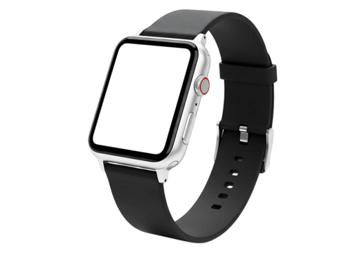 Modern smartwatch mockup isolated on transparent background