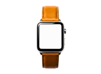 Modern smartwatch mockup isolated on transparent background