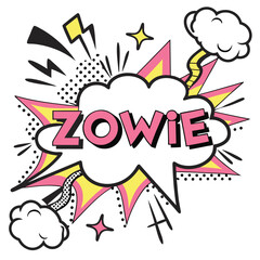 Obraz premium Pop art speech bubble design zowie