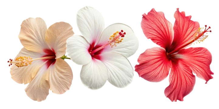 Hibiscus flowers bloom in stunning colors showcasing their beauty and elegance, perfect for adding vibrant touch to any setting