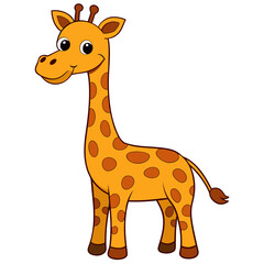 Fototapeta premium African giraffe isolated on white background. Side view.