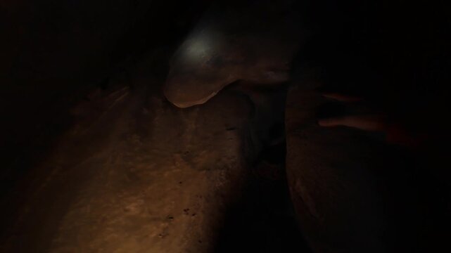 Caving Adventure Hummingbird Tunnel Cave Climb Up - Action Camera Simi Valley California USA