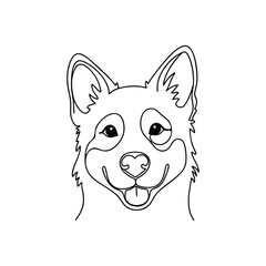line art vector illustration of a dog