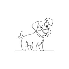 line art vector illustration of a dog