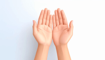 Obraz premium Two open palms facing upward, displayed against a soft, light background.