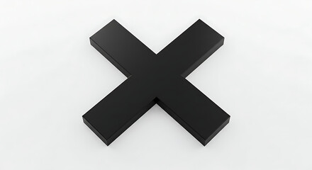 Fototapeta premium Black X Shape on White Surface