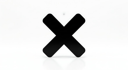 Fototapeta premium Black X Shape on White Surface