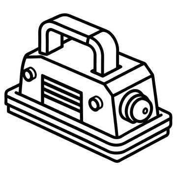 black and white power tool isometric clip art preview