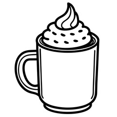 Cozy Cocoa Mug Minimalist Line Art