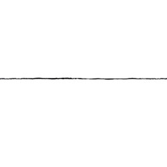 A delicate, slightly textured black line stretches horizontally across a pristine white background, showcasing minimalist elegance