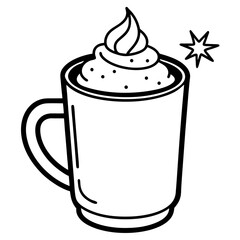 Cozy Cocoa Mug Minimalist Line Art