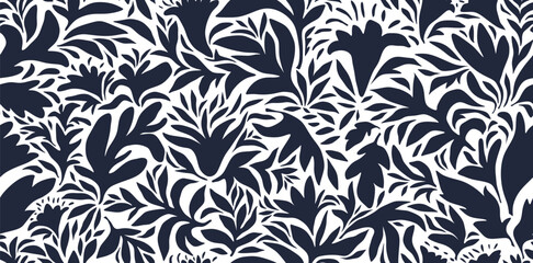 Fototapeta premium Seamless abstract botanical floral pattern. leaf pattern, leaves pattern, flower, floral, abstract, pattern. vector illustration