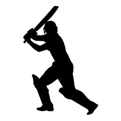 Cricketer Silhouette Collection – Batting Poses Clipart

