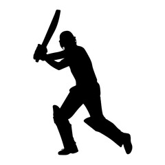 Cricketer Silhouette Collection – Batting Poses Clipart

