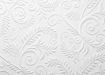 white wall and flower texture motive background