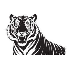 Fototapeta premium Minimalist Black Tiger Vector Illustration in Various Poses – Perfect for Logo Design, Tattoo Art, and Commercial Use . Thank You .