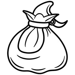 Elf Gift Sack Minimalist Line Art