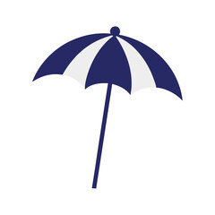 Obraz premium Silhouette of beach umbrella with pole for summer or vacation design on white background 