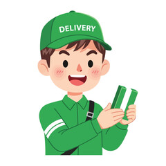 Delivery Vector Illustration Efficient Express Free Shipping for Online Shop & E-commerce with Courier Services Bike, Motorcycle, Truck, Handcart