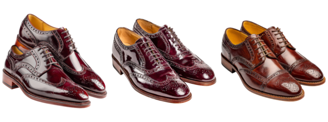 Elegant Collection of Classic Mens Dress Shoes with Transparent Background