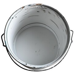 One empty paint bucket isolated on white background