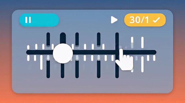 Stylized control panel with a slider and progress indicator
