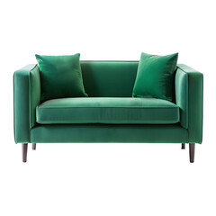 Fototapeta premium Modern Scandinavian Velvet Sofa or Armchair Furniture PNG for Minimalist Decor and Home Design Projects, sofa sets, sectional.