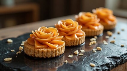 Exquisite pastry art presentation
