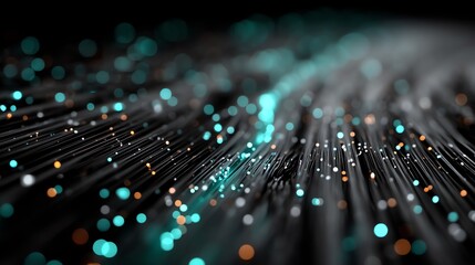 Electric Neon Blue and Cyan Data Streams