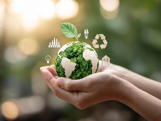 Green Earth in Hands: Sustainable Future
