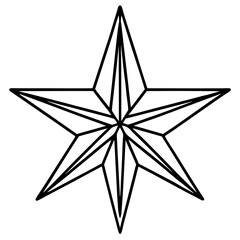 Obraz premium Festive Star Minimalist Line Vector