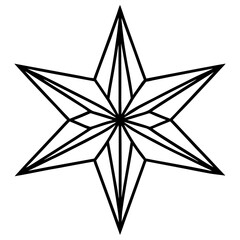 Obraz premium Festive Star Minimalist Line Vector