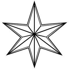 Festive Star Minimalist Line Vector