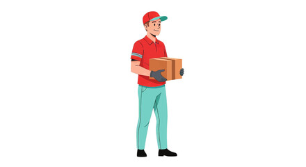 Delivery Vector Illustration Efficient Express Free Shipping for Online Shop & E-commerce with Courier Services Bike, Motorcycle, Truck, Handcart