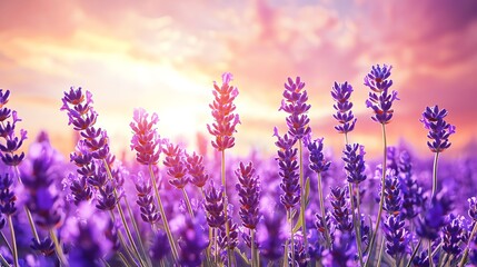 Jewel-Toned Lavender Field Close-Up