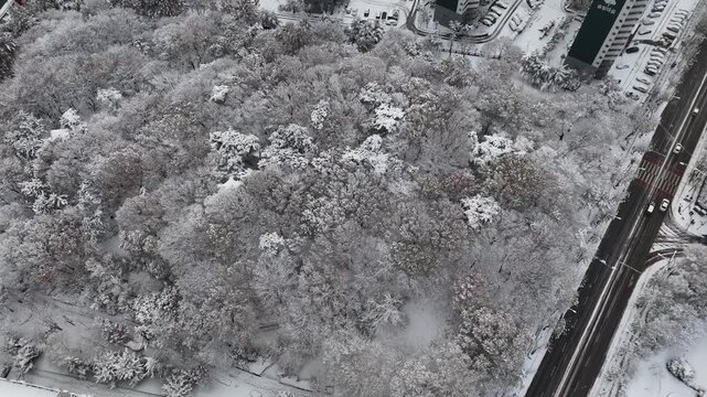 인천광역시 연수구 연수동 원인재 인근의 눈쌓인 아파트 풍경 