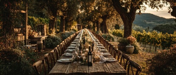 Vineyard Feast: Tuscan Wedding Table Setting