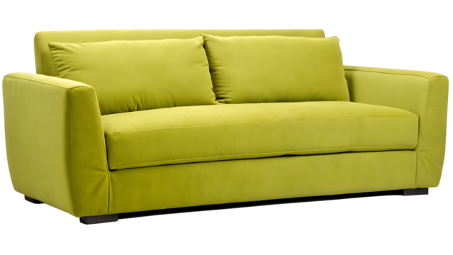  modern green cozy sofa car junkpile isolated on white background PNG, AI GENERATED