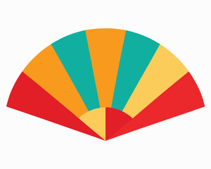 Obraz premium A colorful paper fan with a retro design radiates warmth and elegance Ai Generated