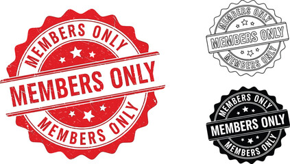 Members only vector stamp badge collection exclusive access restricted area membership sign design element editable