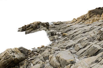  rocky shore landscape isolated on white background PNG, AI GENERATED